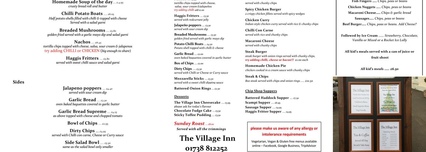 The Village Inn Menu