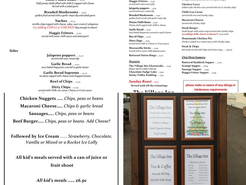 The Village Inn Menu
