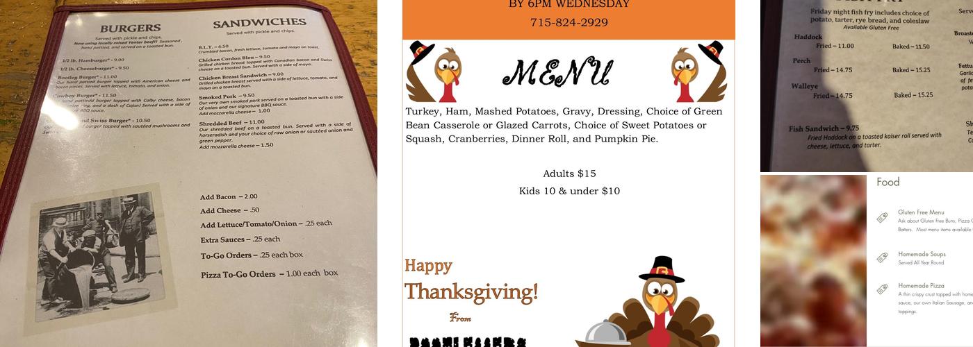 Bootlegger's Menu
