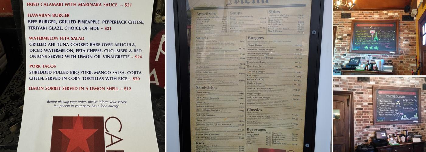 Five Points Cafe Menu