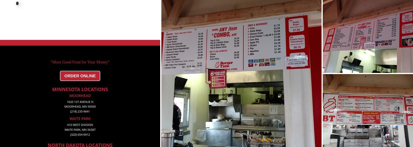 Burger Time Menu