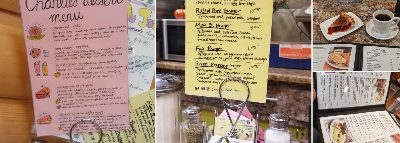 Charlie's Main Street Cafe Menu