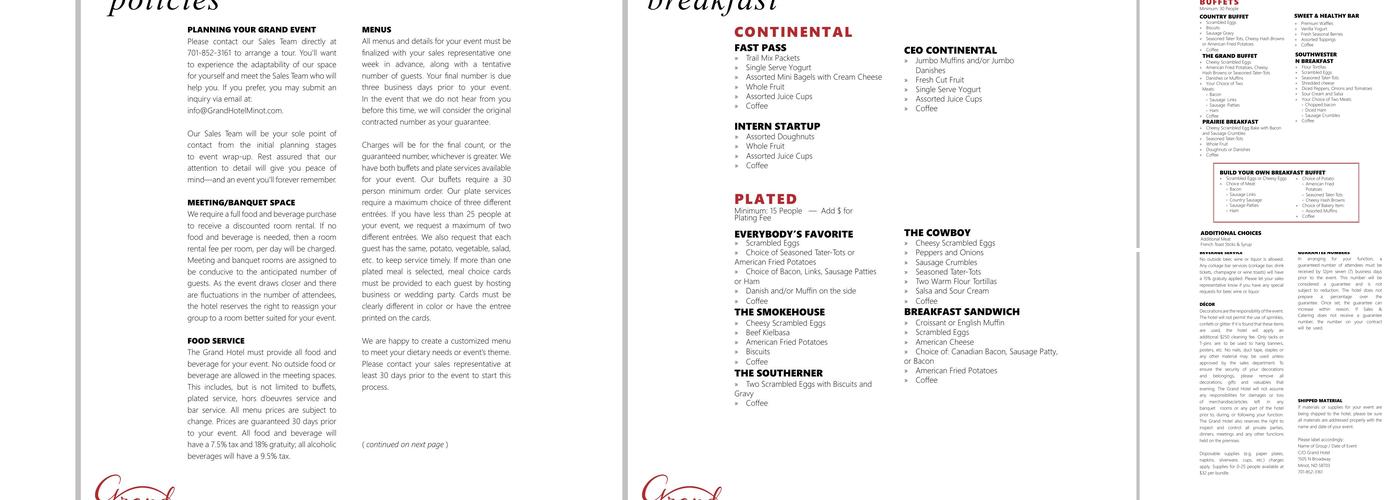 Primo Restaurant Menu
