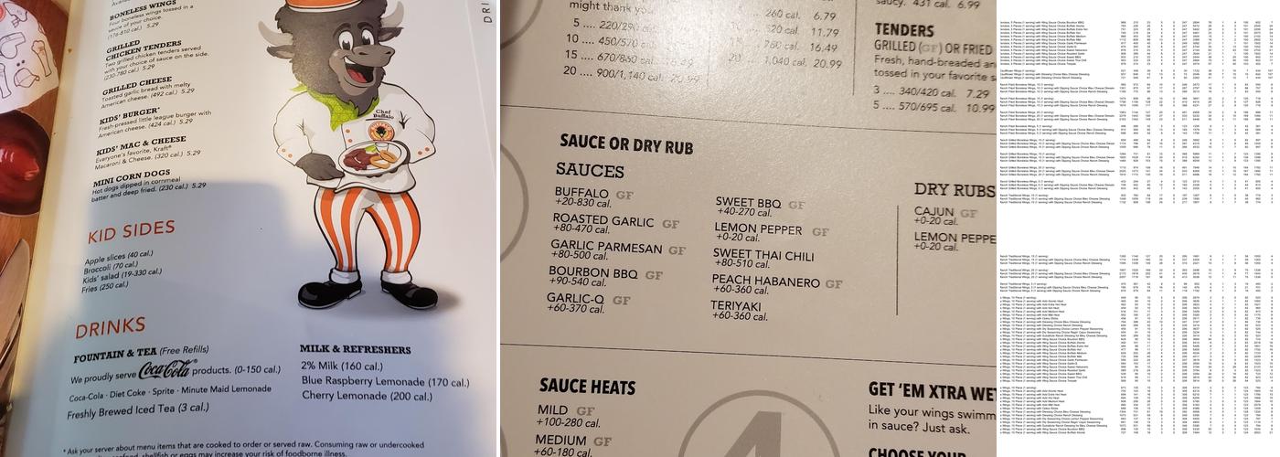 Wings and Rings Menu