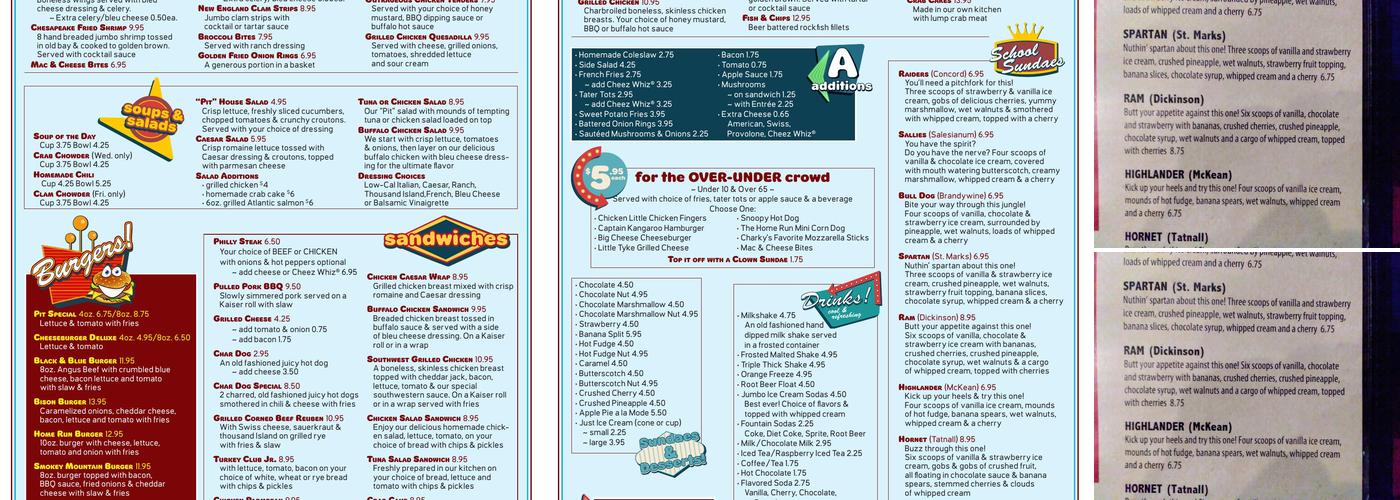 Charcoal Pit Menu