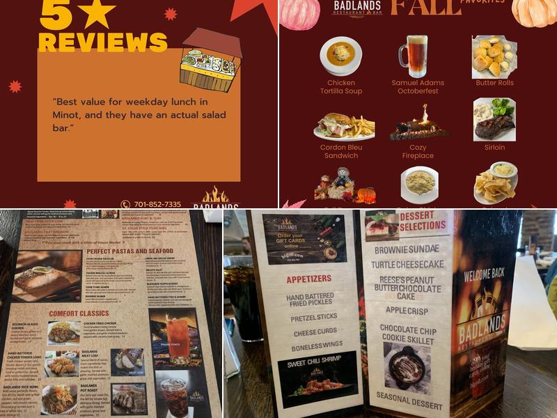 Badlands Restaurant and Bar Menu