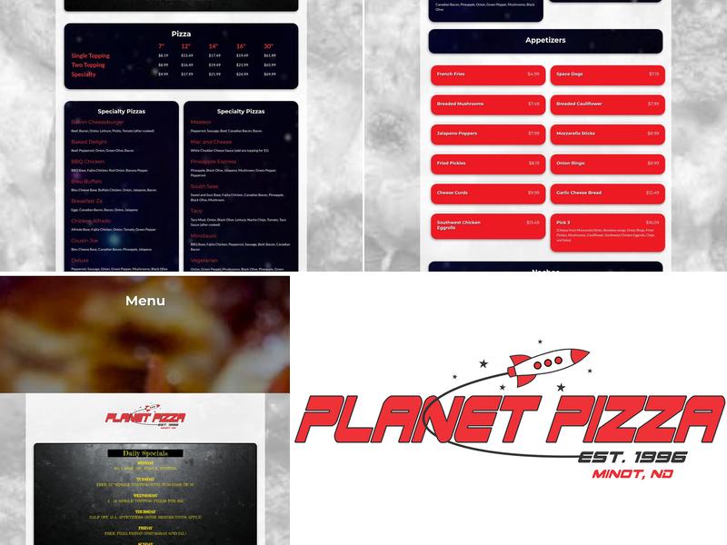 Planet Pizza Menu