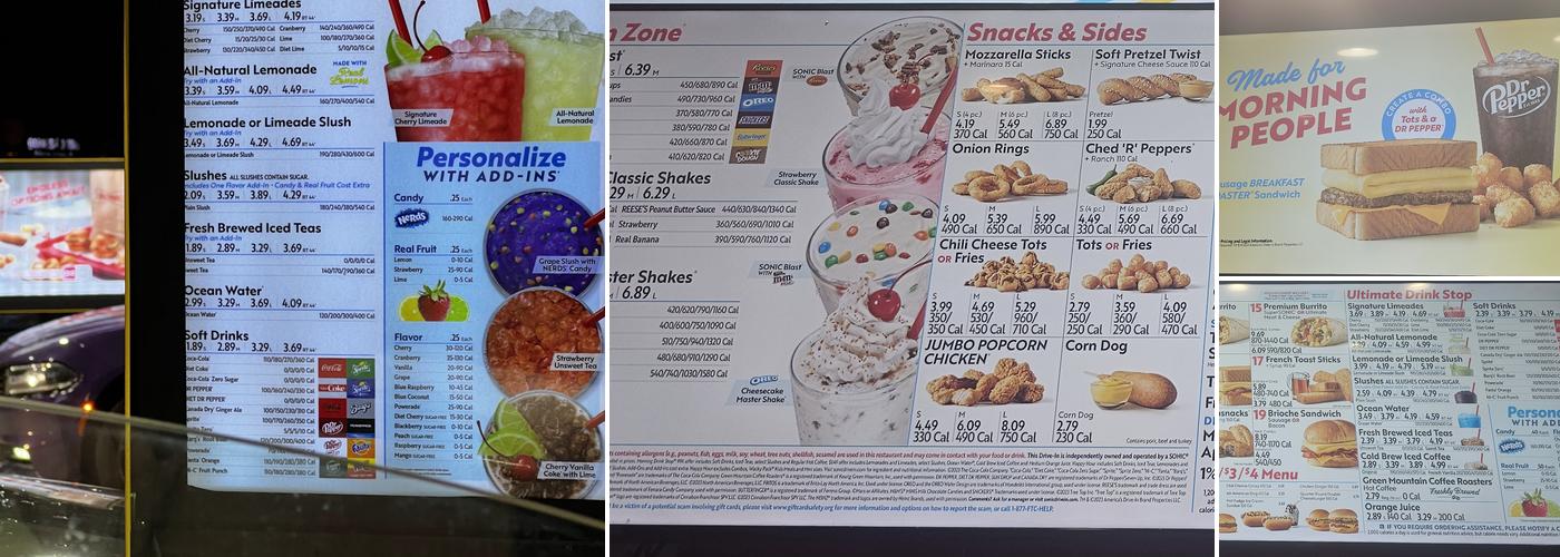 Sonic Drive-In Menu