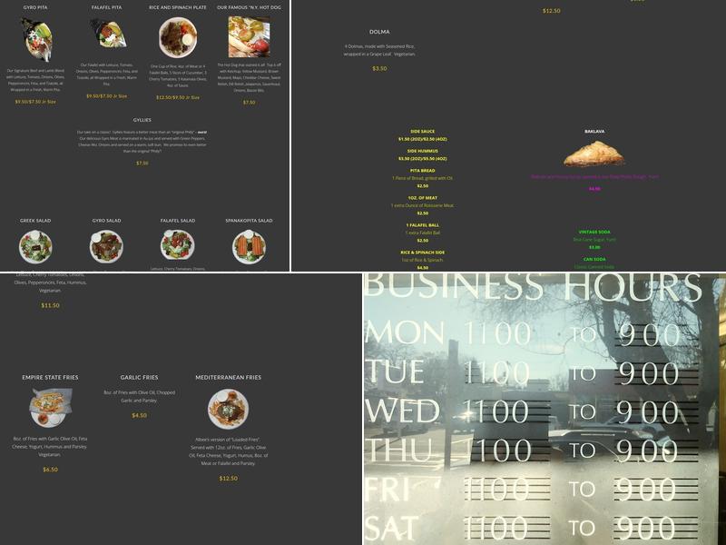 Albee's N.Y. Gyros Menu