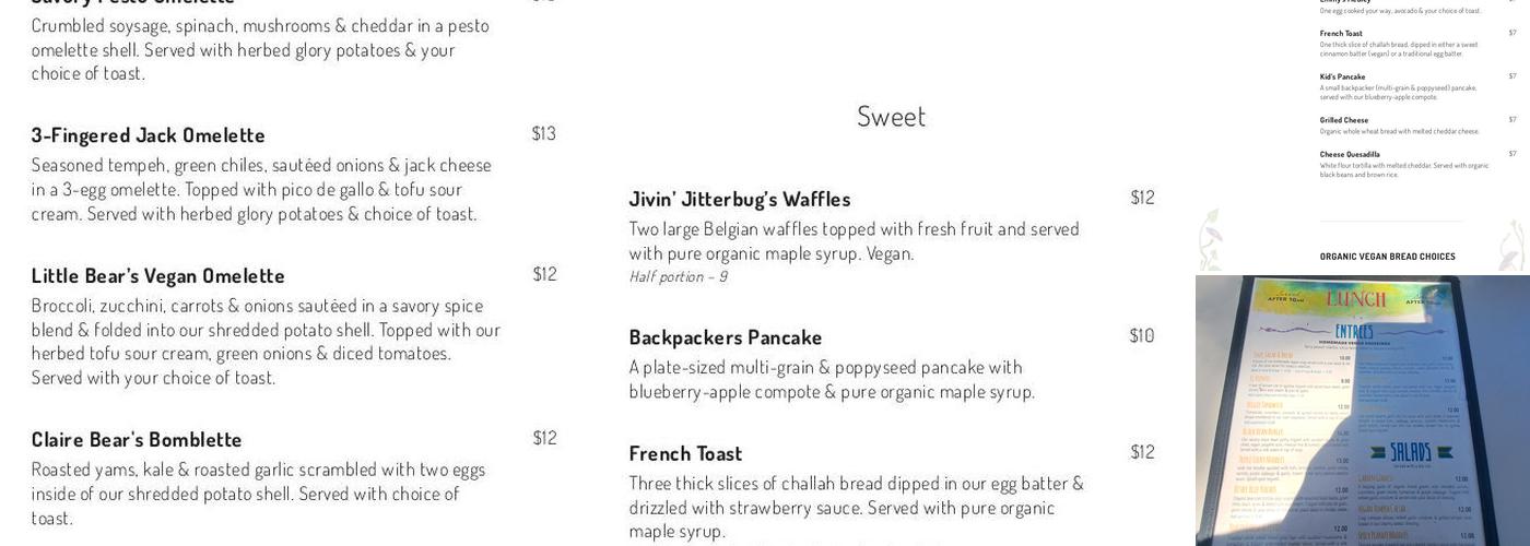 Morning Glory Café Menu