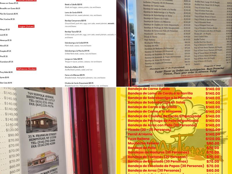 Mi Tierrita Restaurant Menu