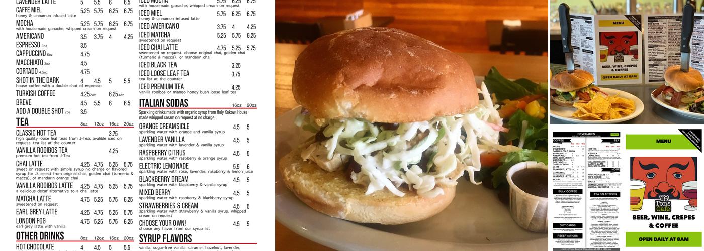 16 Tons Cafe Menu
