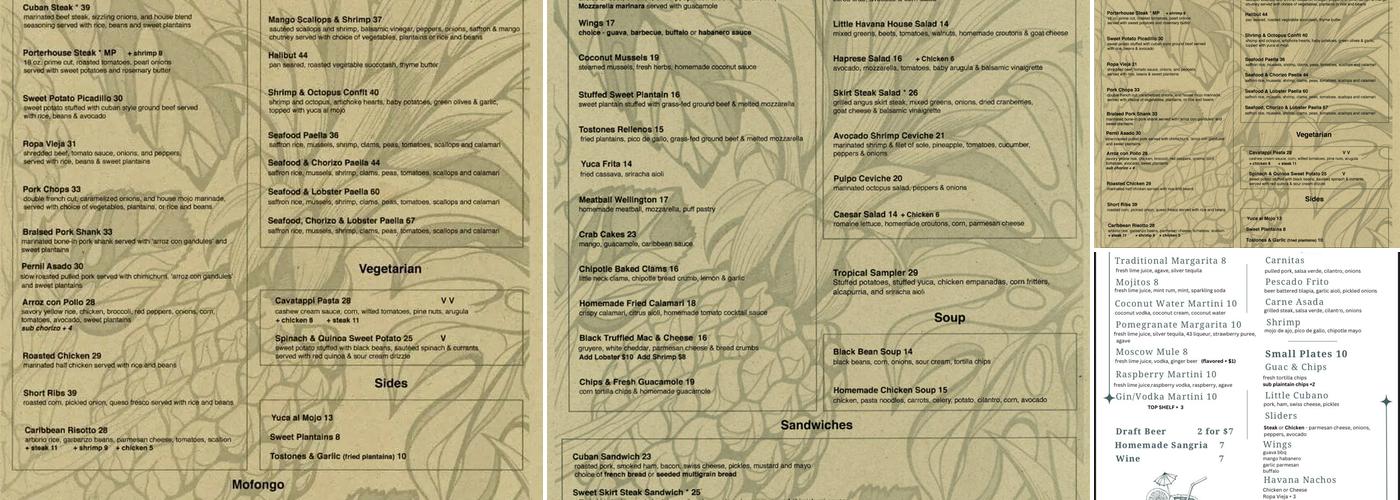 Coco Bistro Kitchen & Lounge Menu