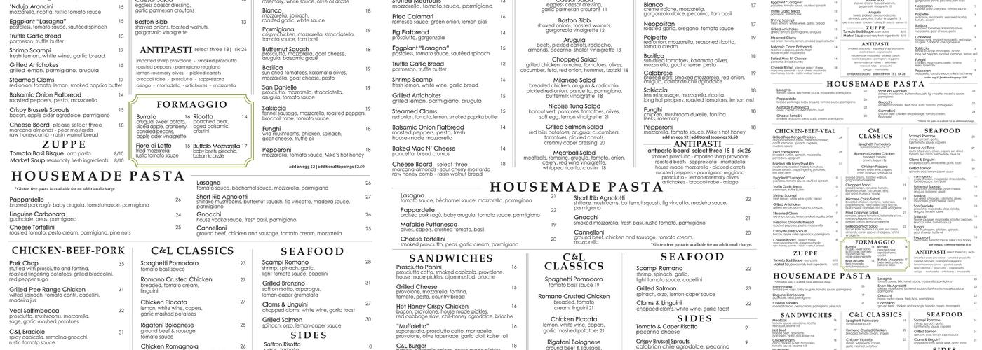 Capers & Lemons Menu