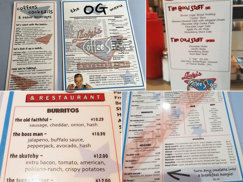 Lucky's Coffee Shop Menu