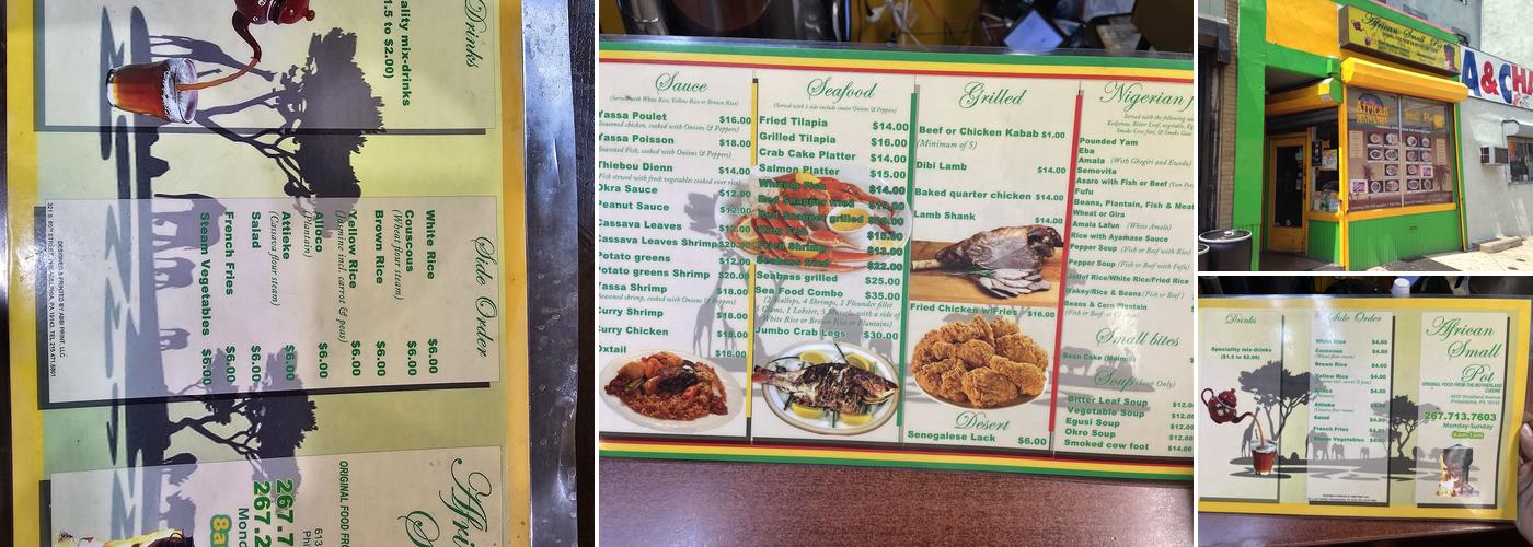 African Small Pot Menu