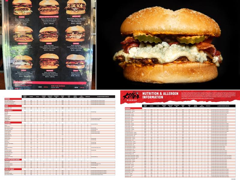 Killer Burger Menu