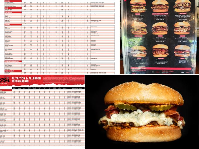 Killer Burger Menu