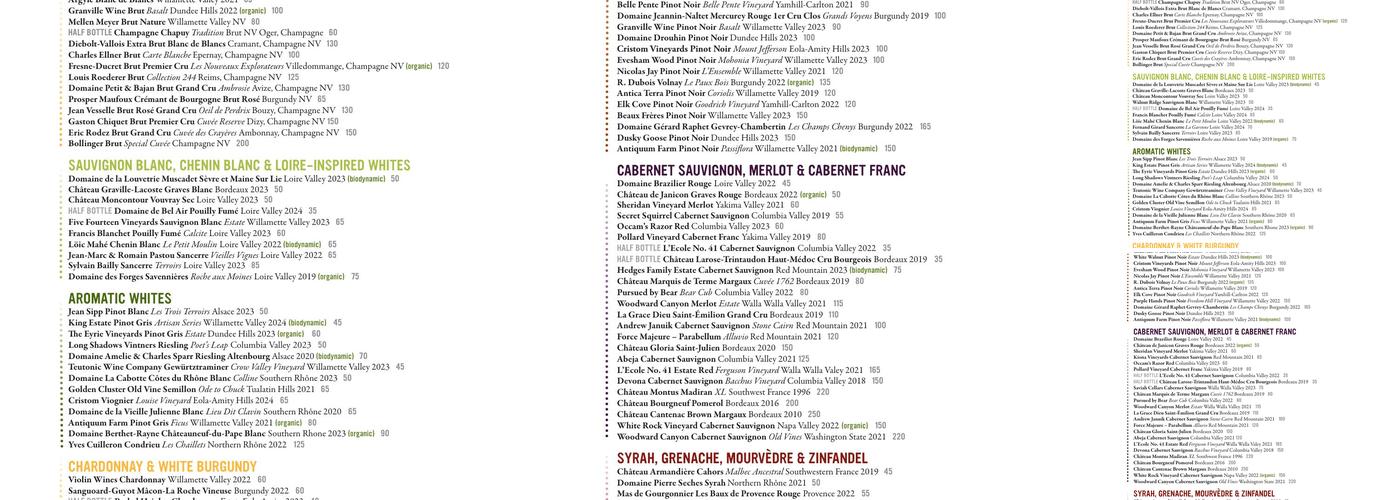 Marché Menu
