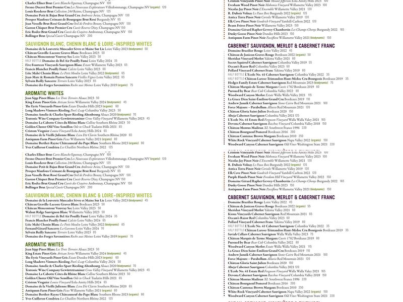 Marché Menu
