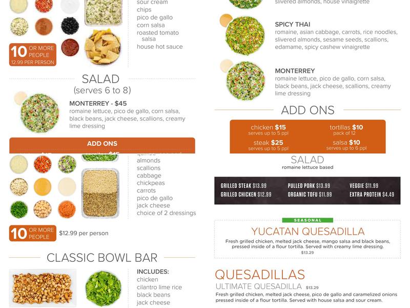 Currito Burrito Menu