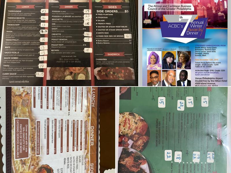 Kilimandjaro/youma Menu