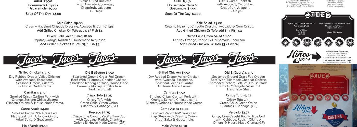 Tacovore Menu