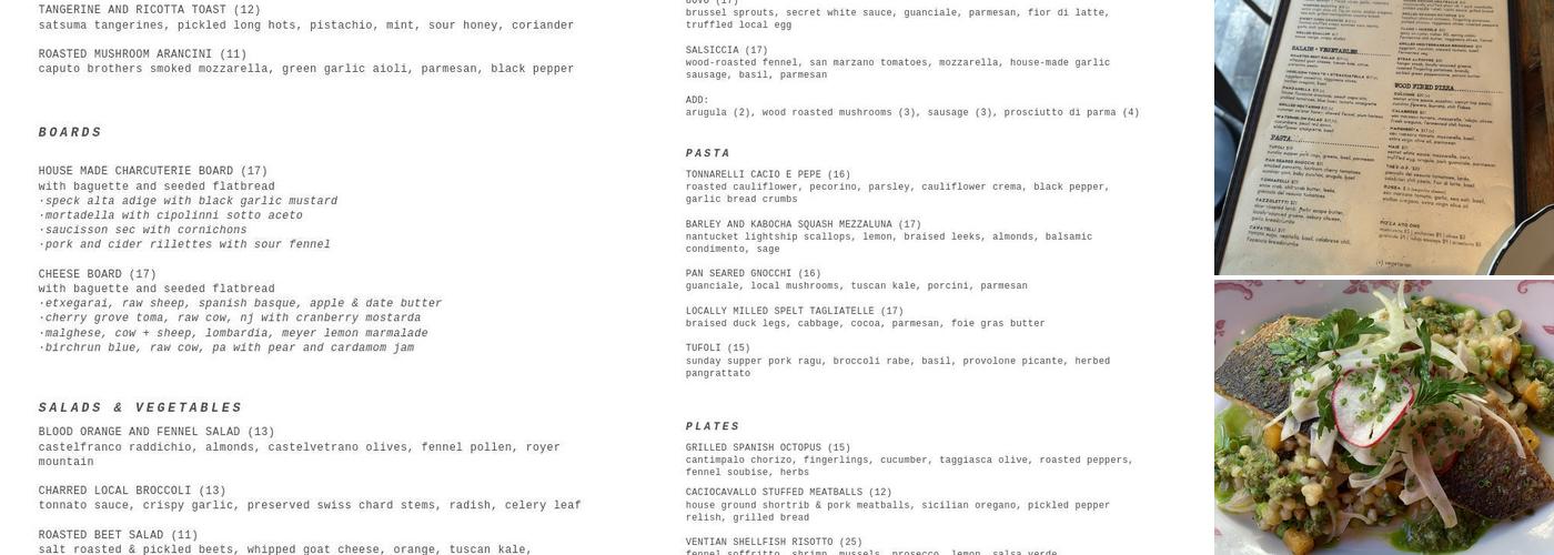 Barbuzzo Menu