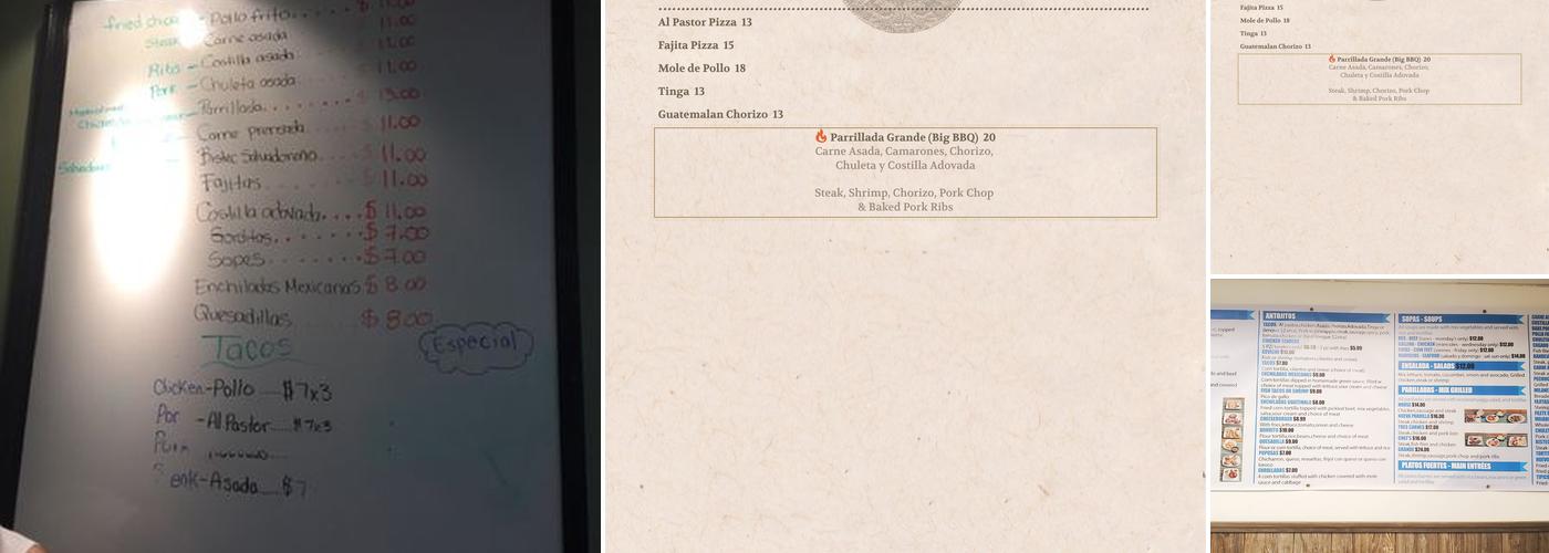 Guatemalan Kitchen Menu