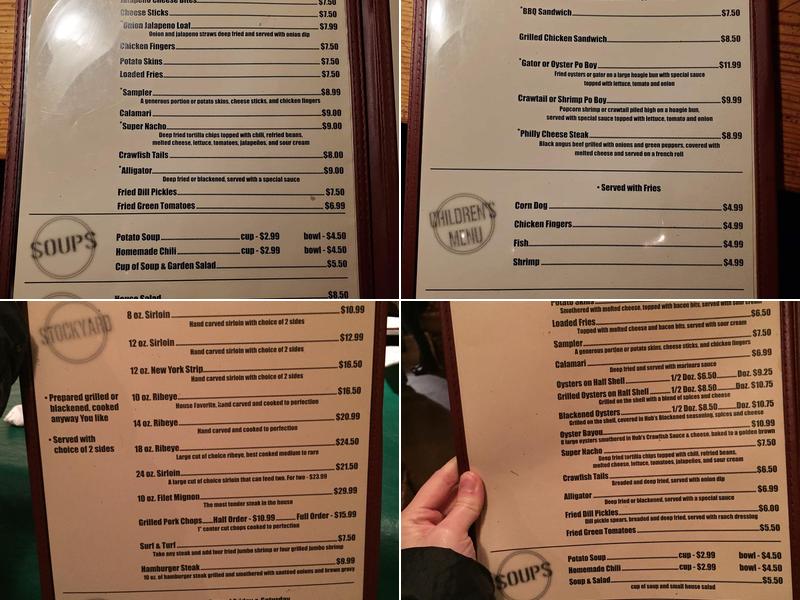 Hub's Restaurant Menu
