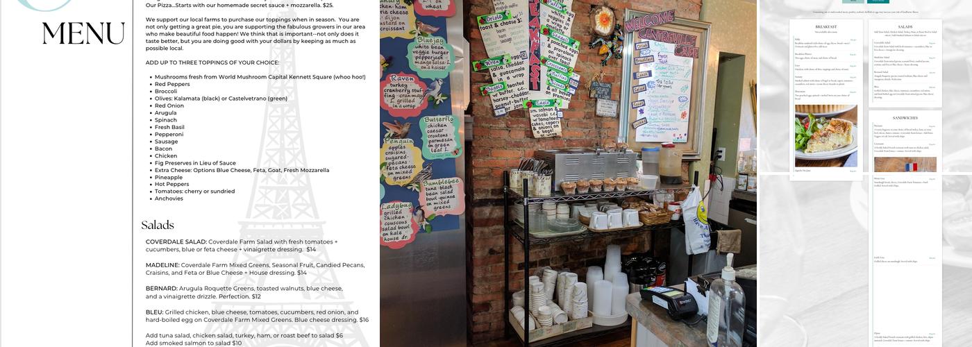 Centreville Place: Cafe + Market Menu