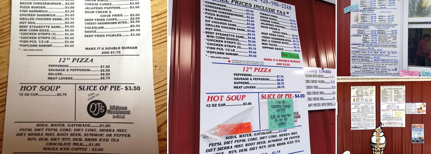 The Dairy Barn Menu