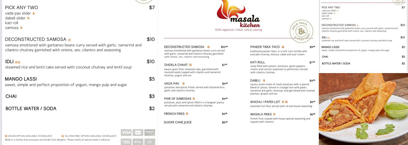 Masala Kitchen Menu