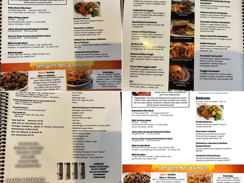 Timeline Saloon & BBQ Menu