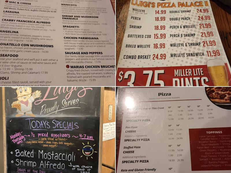 Luigi's Pizza Palace II Menu