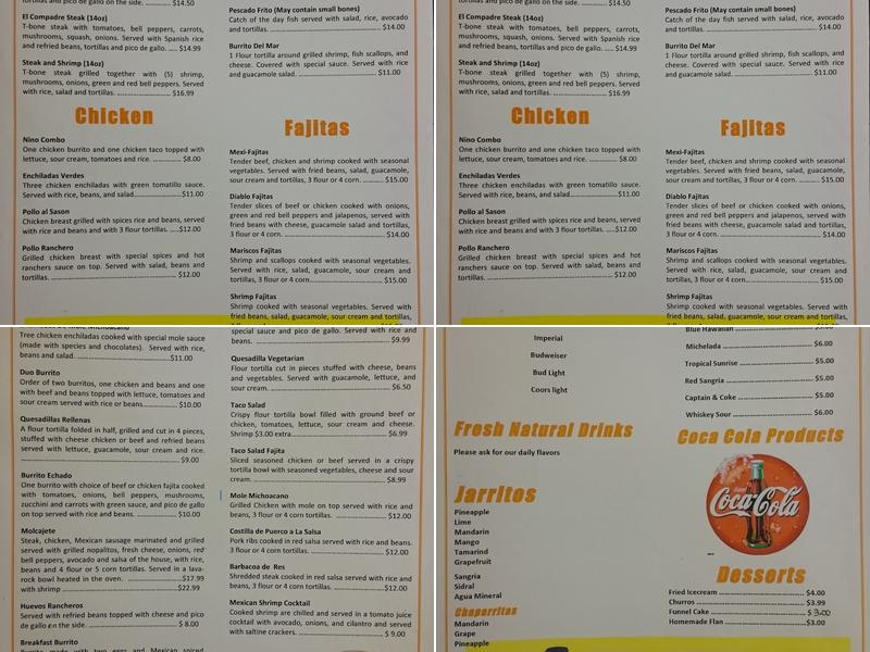Taqueria Los Compadres Menu