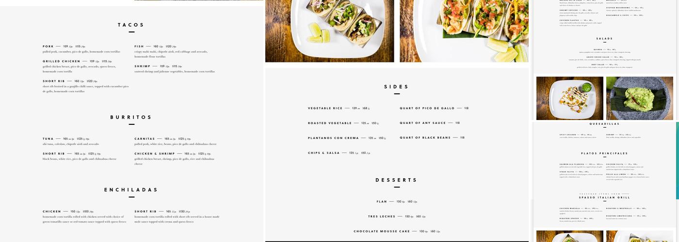 Agave Menu
