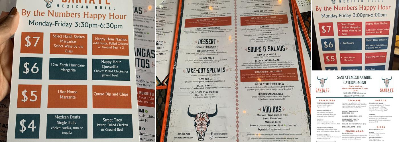 Santa Fe Mexican Grill - Newark Menu