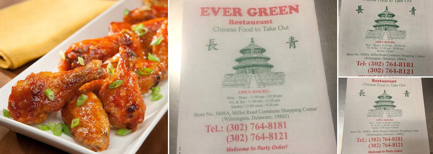 Evergreen Restaurant Menu