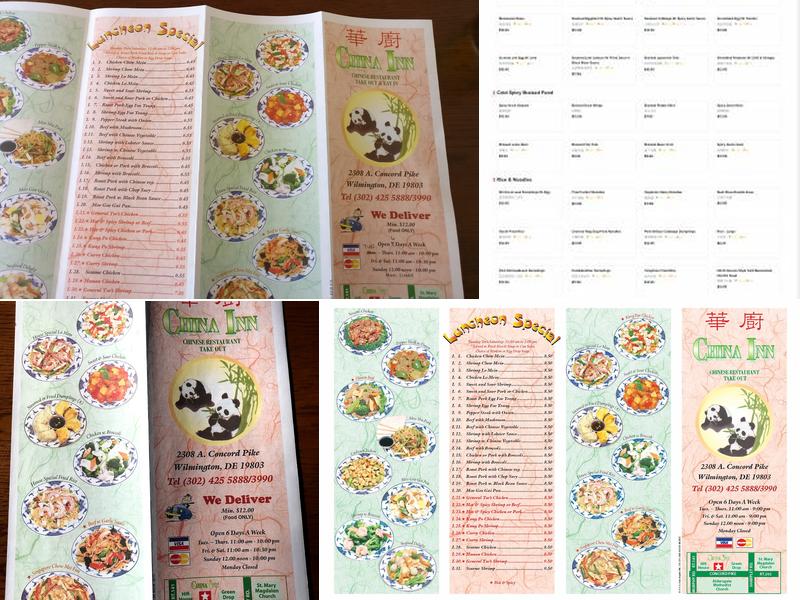 China Inn Restaurant Menu