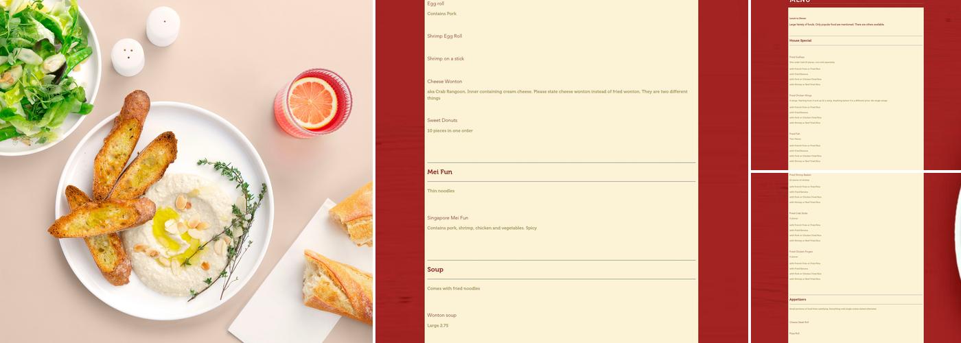 Jade Palace Restaurant Menu