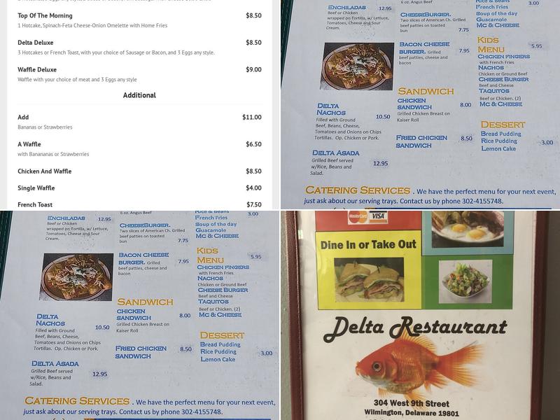 Delta Restaurant Menu