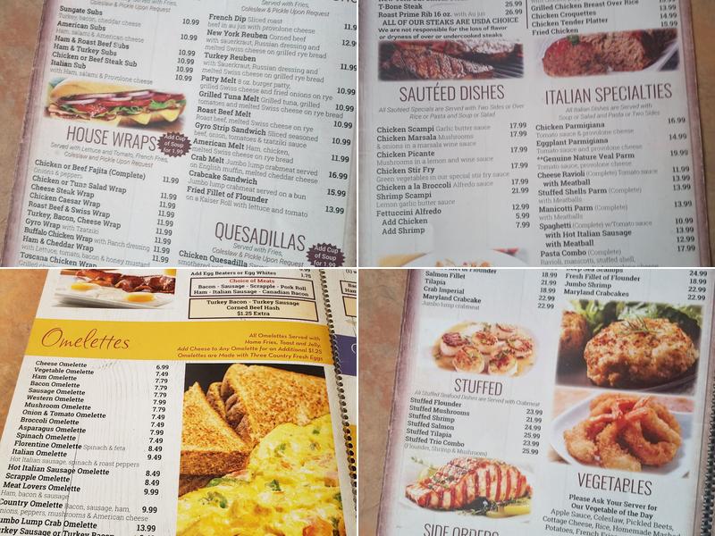 Sungate Diner Menu