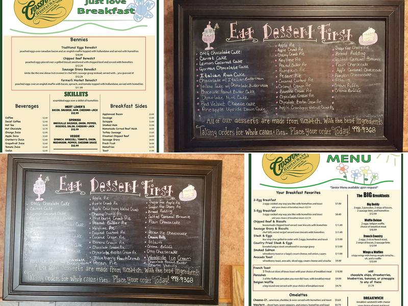 Crossroads Restaurant Menu