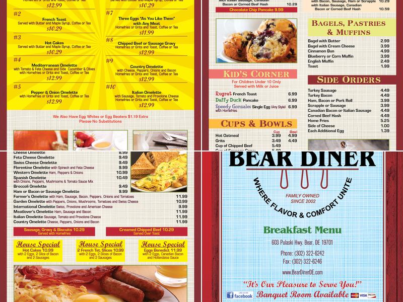 Bear Diner Menu