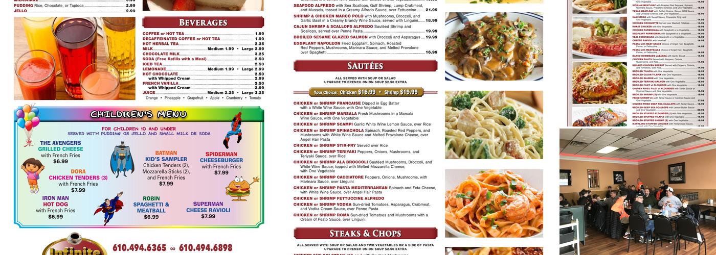 Infinite Diner Menu