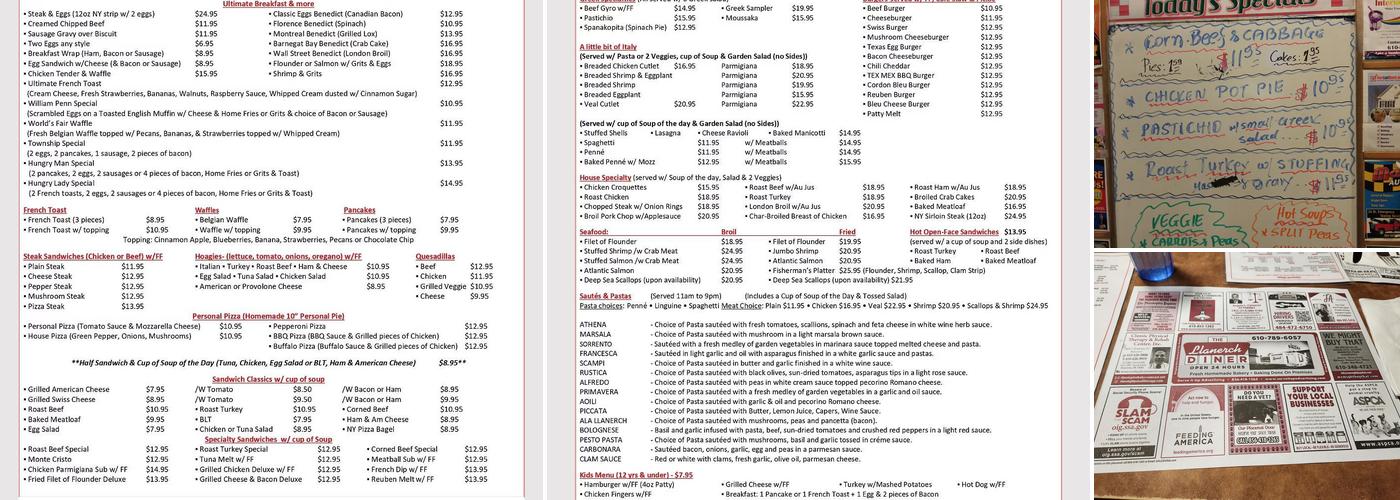 Llanerch Diner Menu