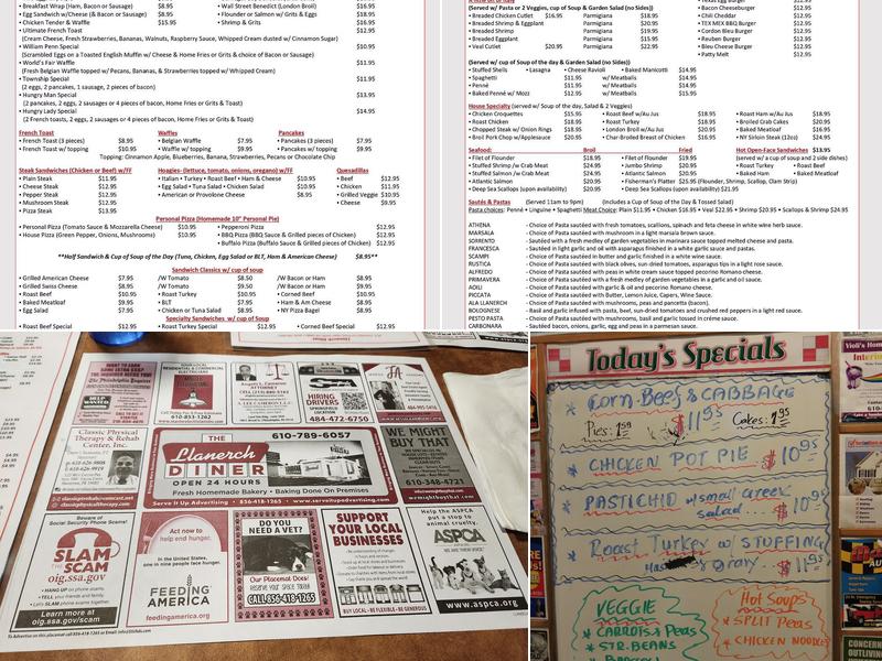 Llanerch Diner Menu