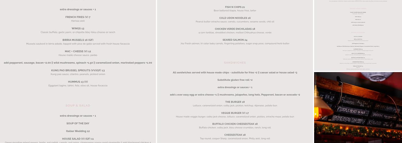 The Sidecar Bar & Grille Menu