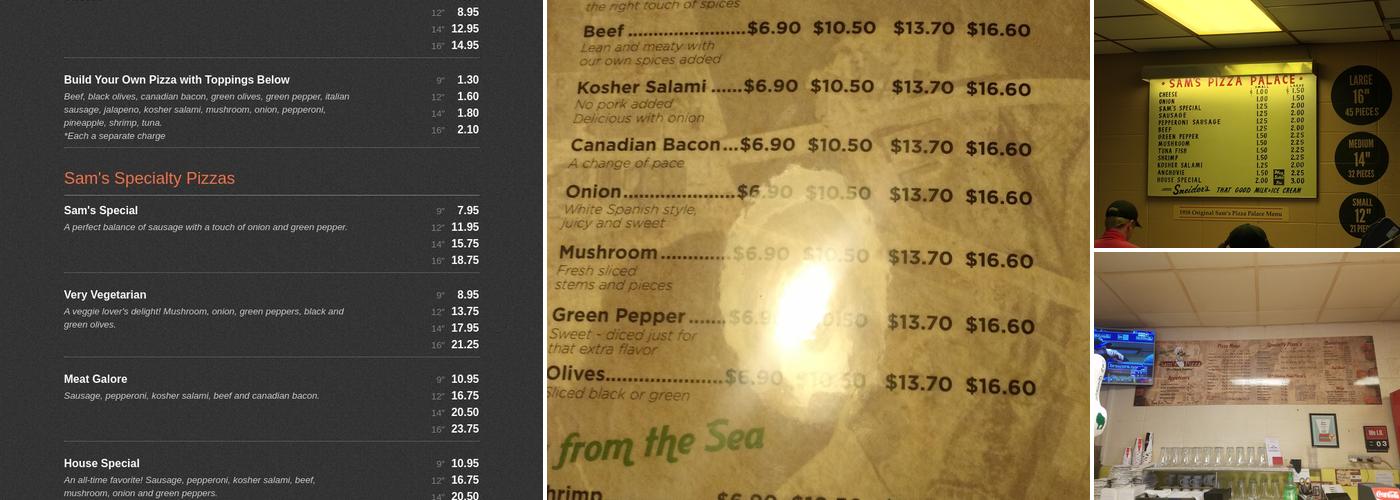 Sam's Pizza of Wausau Menu